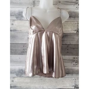 NASTY GAL Shimmery Silver Top